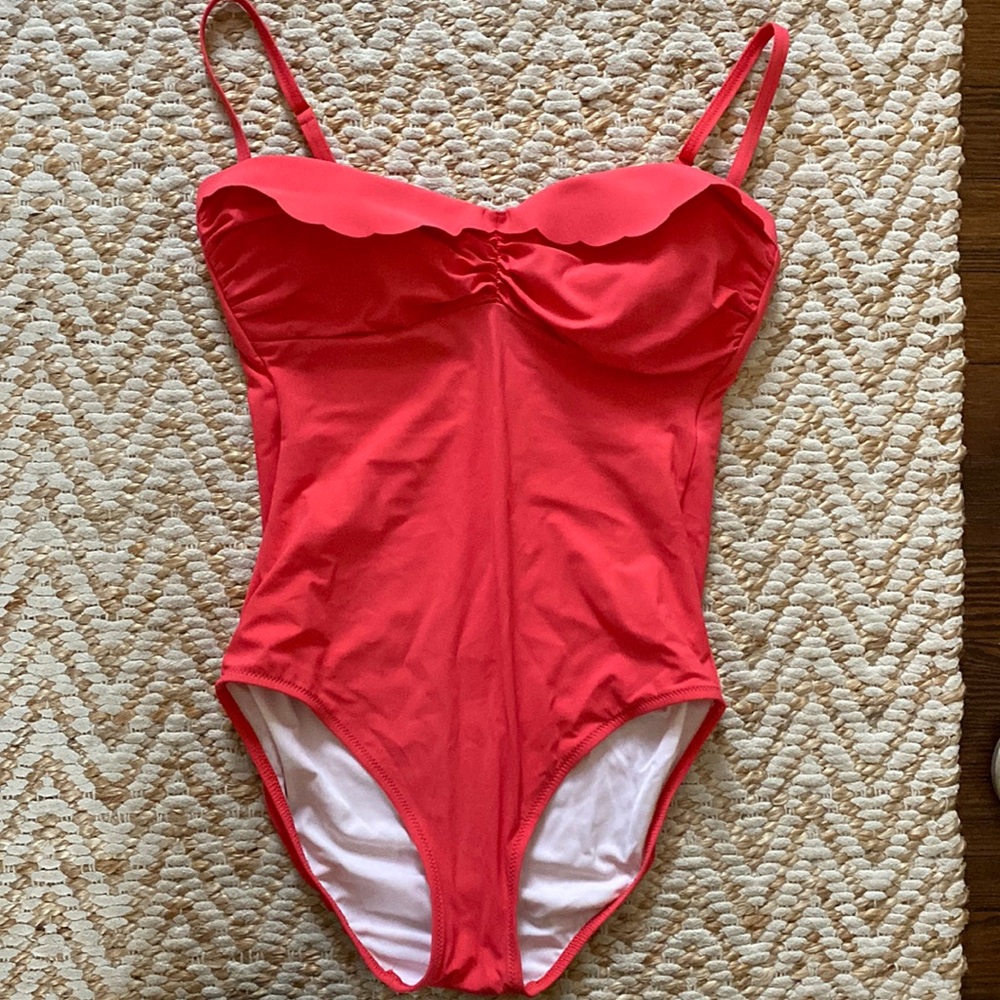 HEIDI KLEIN Coral Scalloped One Piece Swimsuit